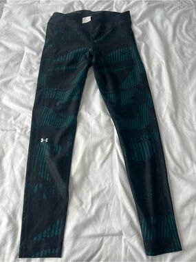 Under Armour Black Leggings with Teal Graphic Accents